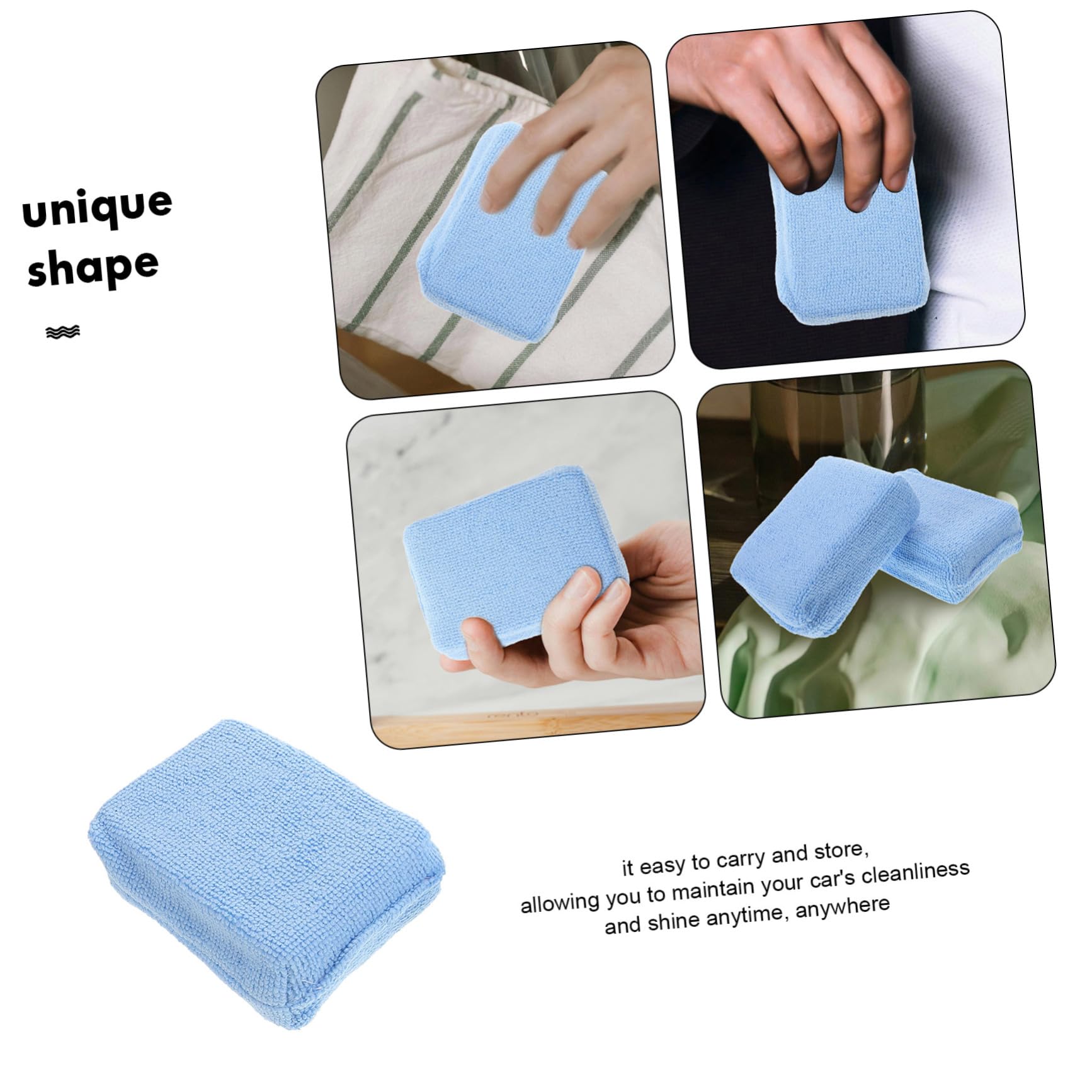 10piezas Almohadillas Rectangulares para Aplicar Cera Coches Limpieza y Encerado de Pulidora para Detallar el Interior del Vehículo