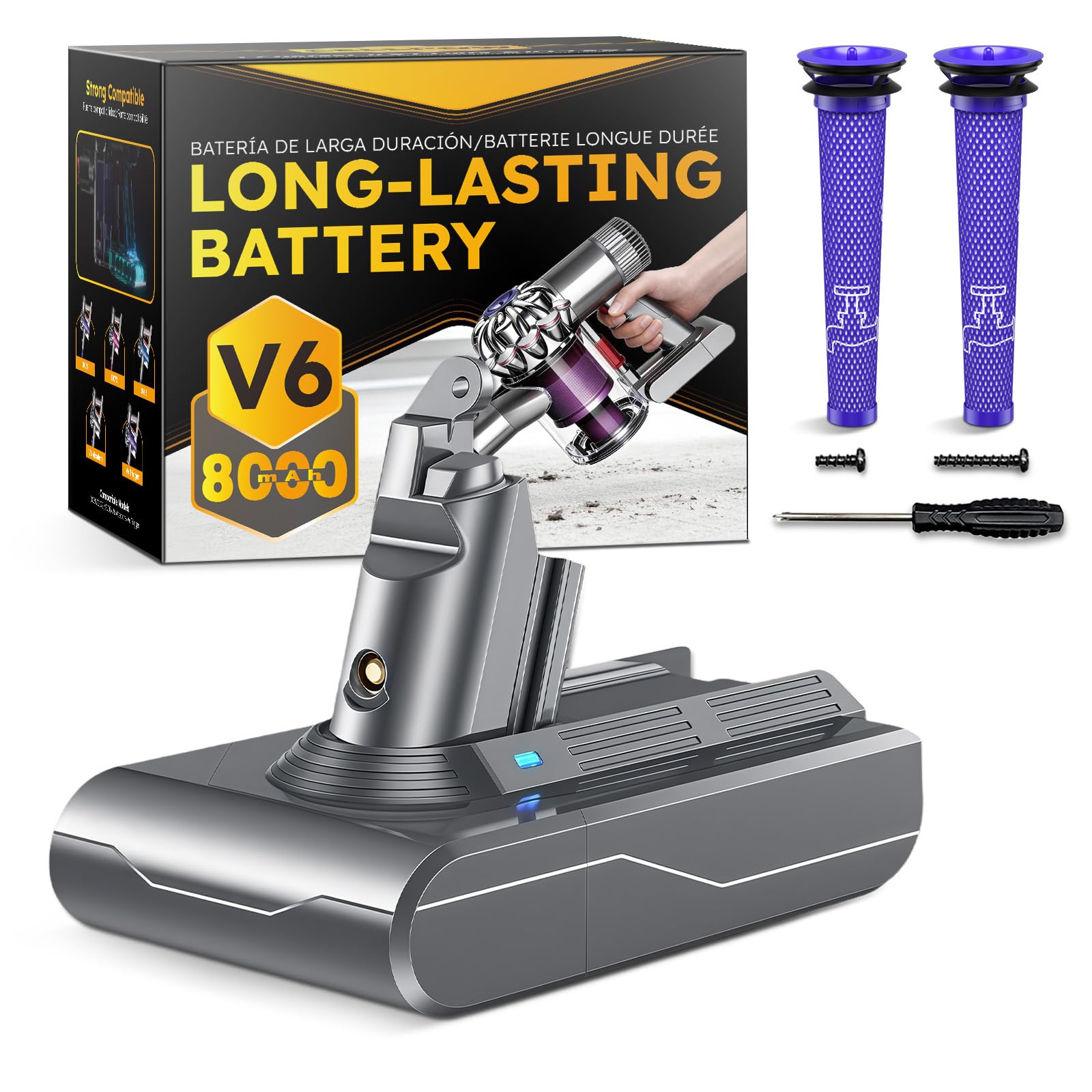 CELLPOW 8000mAh Dyson V6 battery