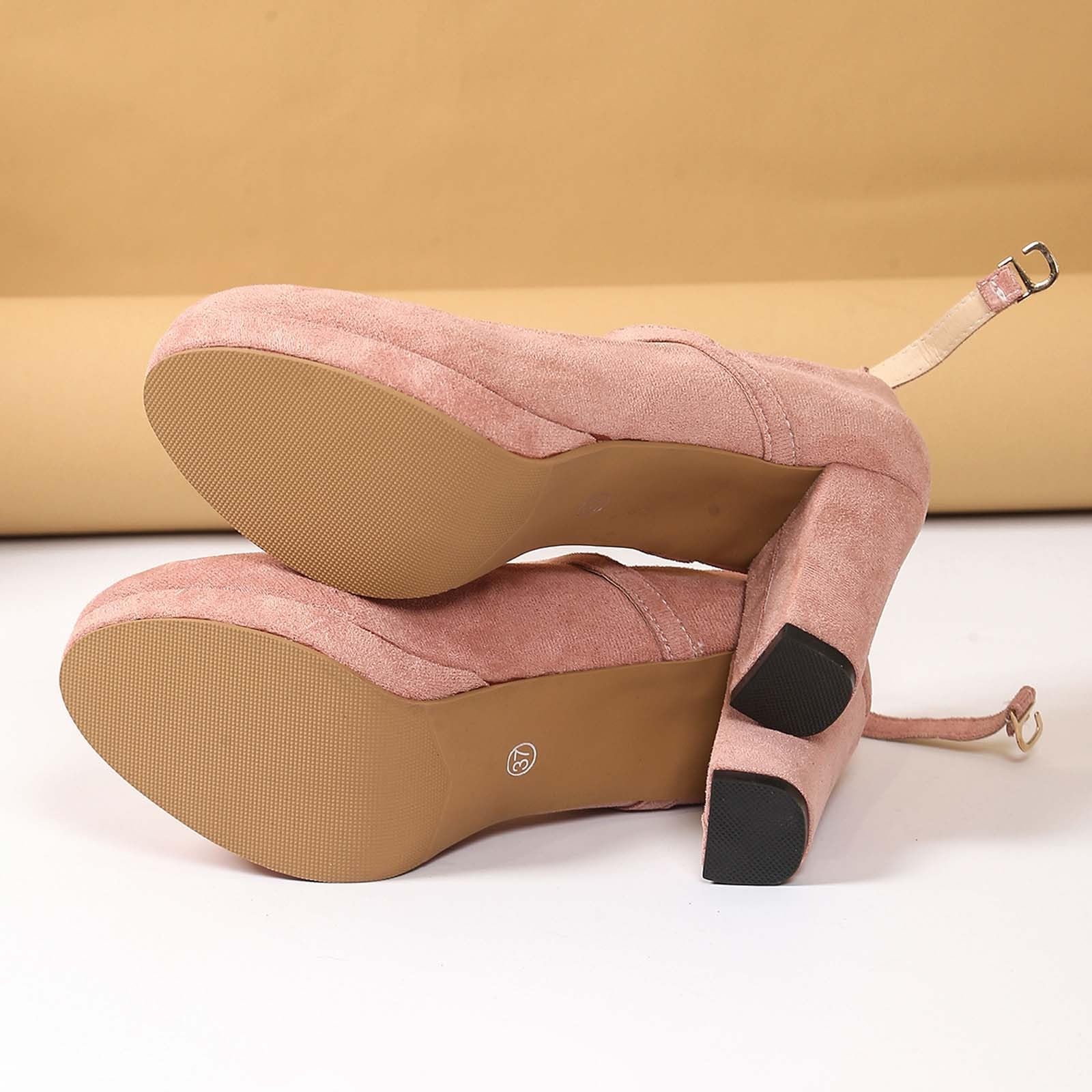 Femmes Chaussures Bouche Plat Talons Hauts Épais Voyage Printemps