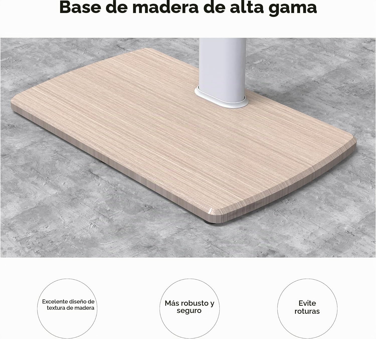 FITUEYES Soporte TV Pie 32-70 Pulgadas con Base Madera, MAX VESA 600×400mm | Soporte TV Suelo Giratorio, Altura Ajustable, Gestión Cable, Diseño para Salón, Dormitorio y Oficina