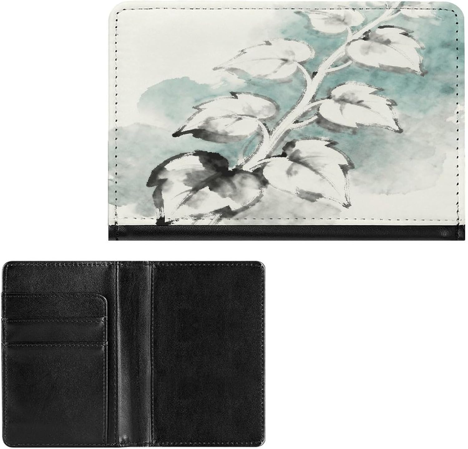 White Vine Passport Holder Cute Portable Passports Cover Slim Identification Passport Holder PU Wallet Cover Case for Travel for Women Men Travel Cruise