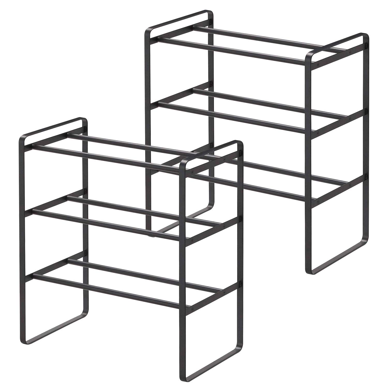 山崎実業 伸縮シューズラック 3段 ブラック 7556 2個セット Amazon｜【まとめ買い2個セット】山崎実業(Yamazaki) 伸縮シューズ