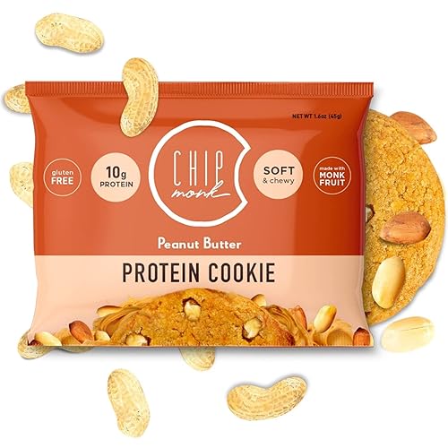 ChipMonk Galletas para hornear, mantequilla de maní con alto contenido de proteínas, aperitivos de gimnasio dietéticos bajos en carbohidratos,