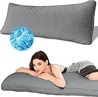 Vista 1 de Ubauba Memory Foam Body Pillow, Full Large Body Pillows for Adults, Firm & Fluffy Long Bed Pillows for Sleeping (20x54 inch, Grey)