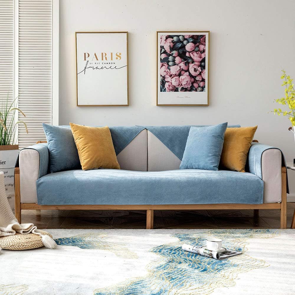 Yestree Sofa Slipcovers Waterproof Pad Sofa Cover Protector Couch Covers 1 PCS for Dogs Pets Cushion Couch with Non Slip Backing Blue 70 * 90 cm