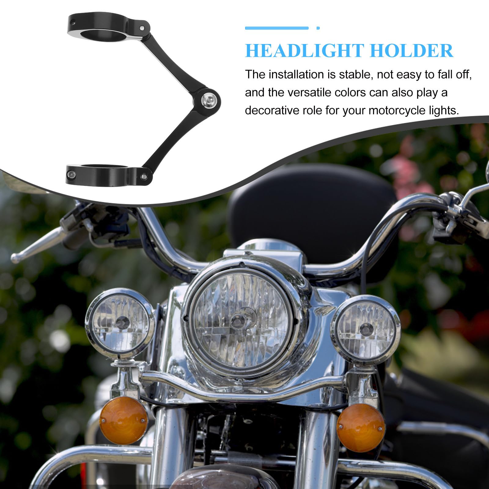 Amosfun Aluminio Soporte Negro de Faro para Motocicleta para Luces