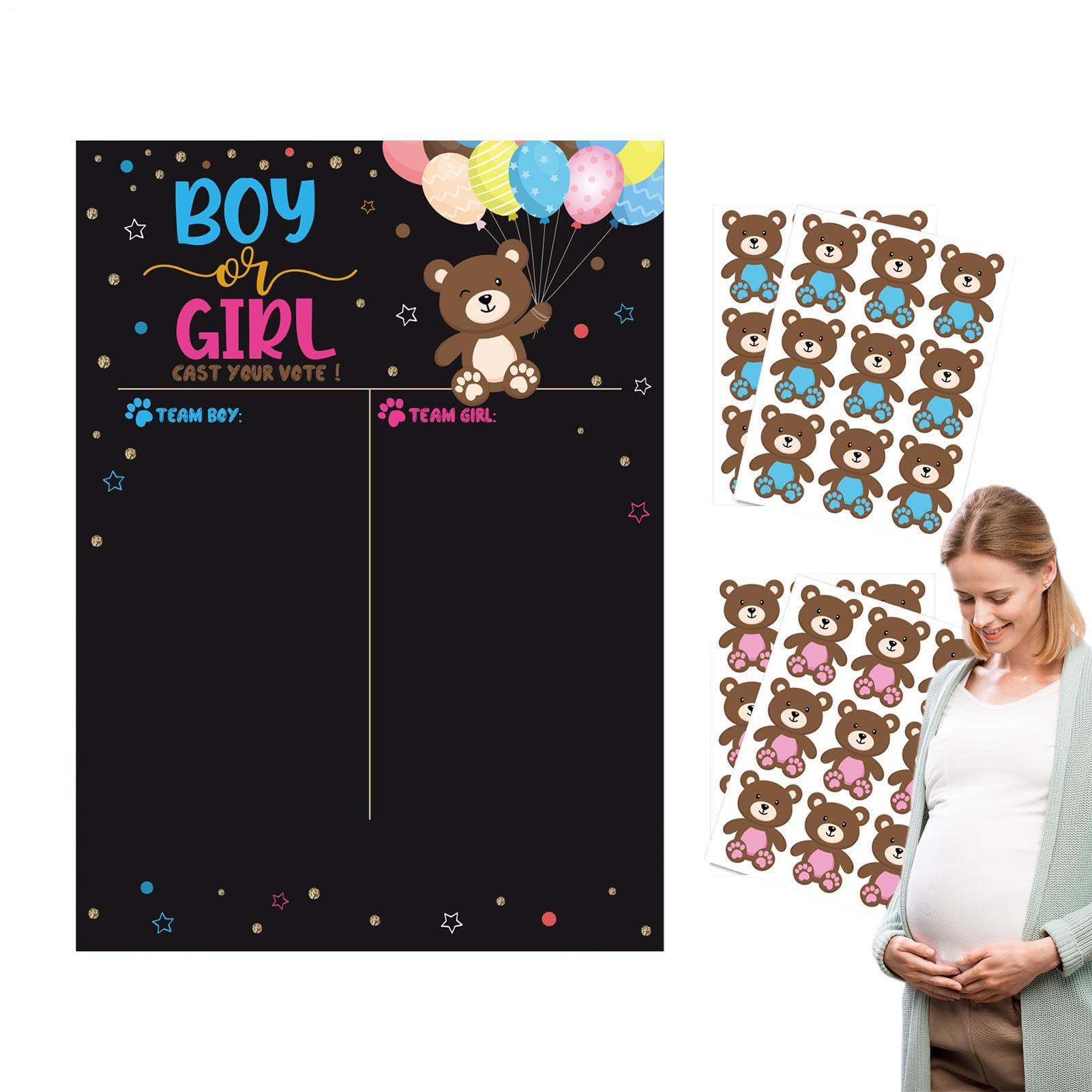 Gender Reveal Games for Guests - Gender Reveal Voting Game - Gender Reveal Party Supplies Activities, Shower Games for Girls Party Decorations