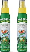 Badger All-Natural Citronella Bug Spray 2-Pack | DEET-Free 3-Hour Mosquito Repellent for Kids & Family, Organic Vegan, 4oz