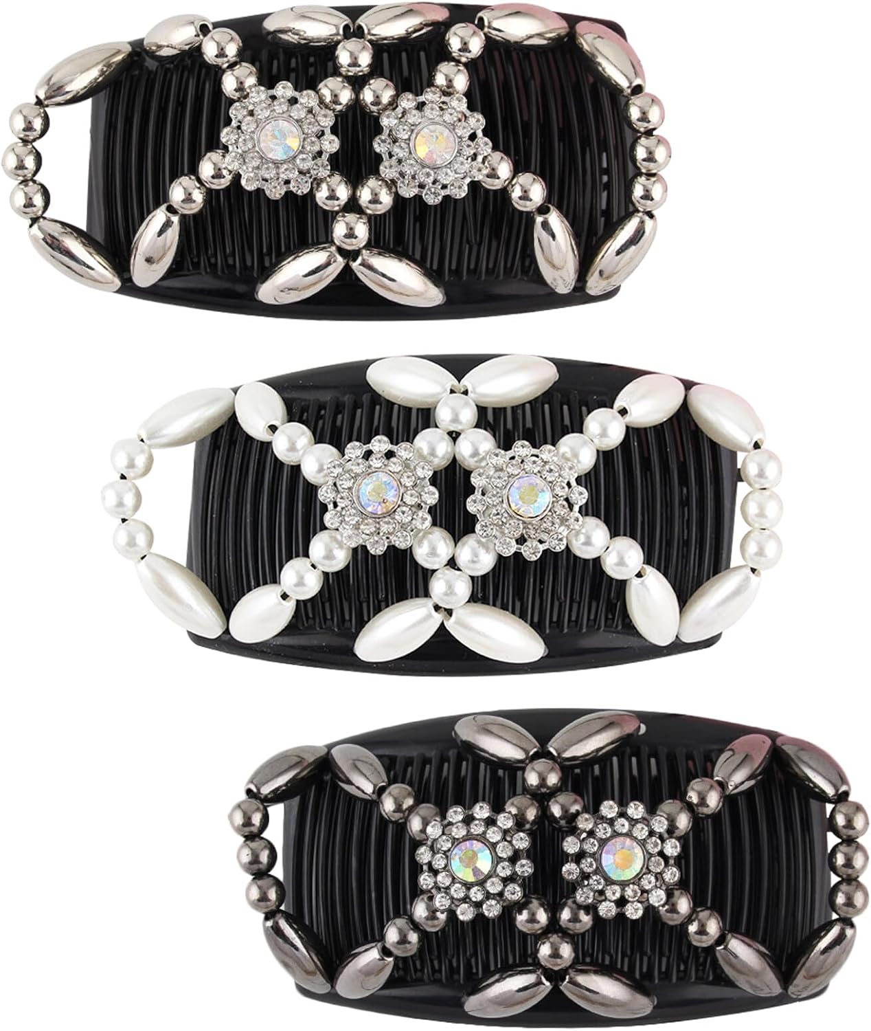 Kytpyi Hair Slides for Women, Hair Combs Slides for Women, 3PCS Double