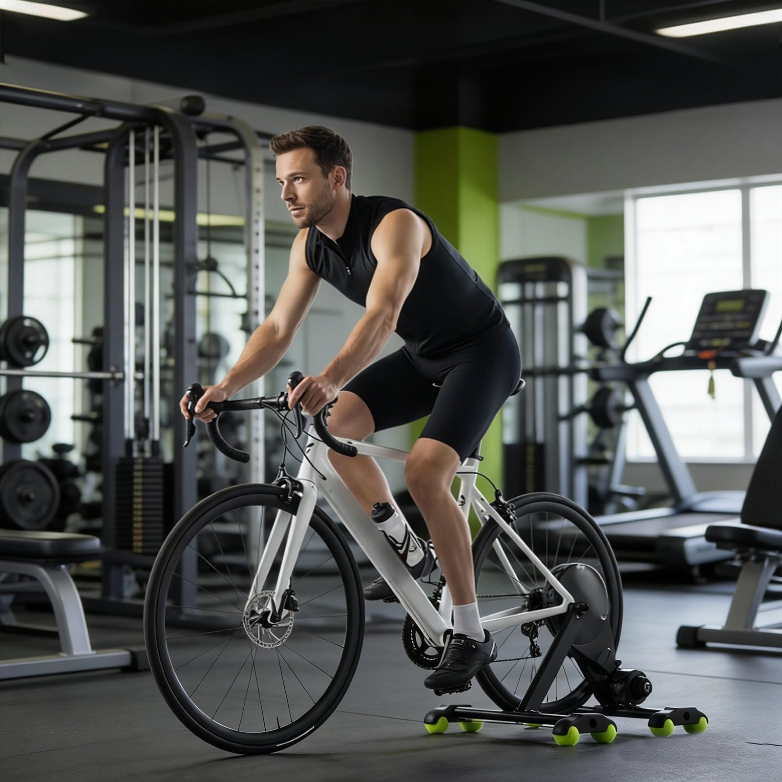 MeYuxg 4 Pieds Rocker Plate Feet avec 8 Balles de Tennis,Adaptateur de Pieds de Bascule à vélo à l'intérieur, Rocker Plate Feet Portable pour Wahoo Kickr Core 2,Home Trainer,Zwift Ride