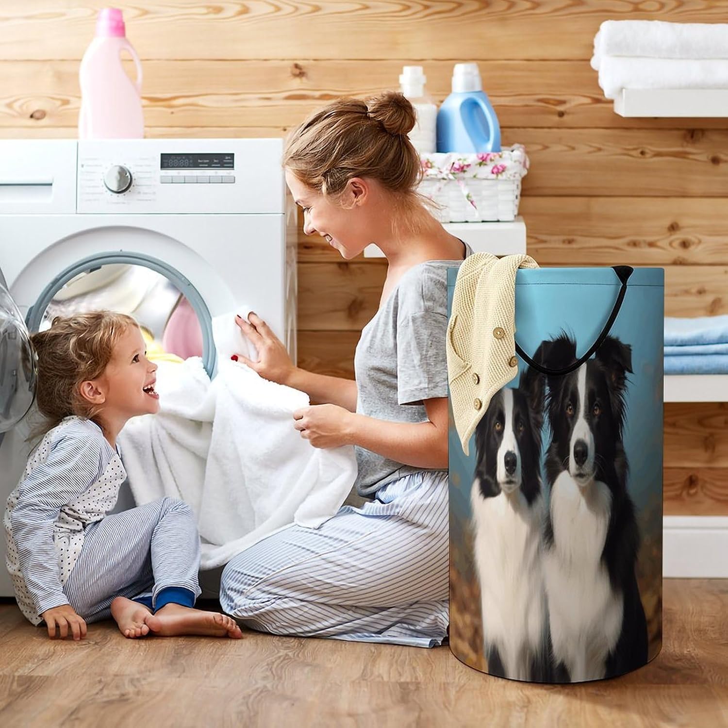 Dirty Clothes Basket Extra Large 110l Open Top Laundry Hamper With Portable Carry Handles, Foldable Waterproof Clothes Basket Spacious Laundry Bag For Bedroom Bathroom Laundry Room Dorm