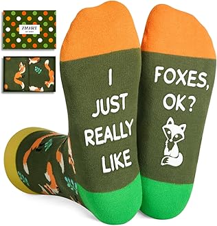 Zmart Funny Socks for Men Women - Fox Socks Shepherd Gifts for Teen Girls Boys