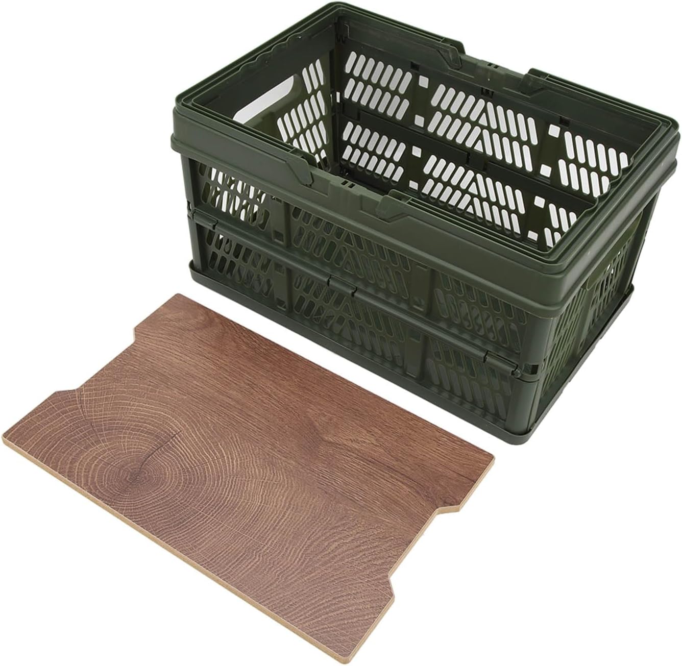 FLEXMAN Camping Picnic Basket, Foldable Storage Bins Box with Lids, Multifunction Handheld Camping Storage Basket for Camping, Home Organization, Car Backup (M 6.5x8cm)