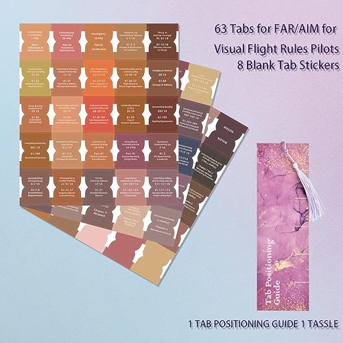 Miniatura 2 de Pestañas FARAIM 20232022 para licencia de piloto privada, pestañas para FARAIM 20222023, 70 pestañas lejanas con 7 pestañas de índice en blanco,