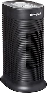 Honeywell AllergenPlus HEPA Tower Air Purifier, Airborne Allergen Reducer for Small Rooms (75 sq ft), Black - Wildlfire/Smoke, Pollen, Pet Dander, and Dust Air Purifier, HPA060