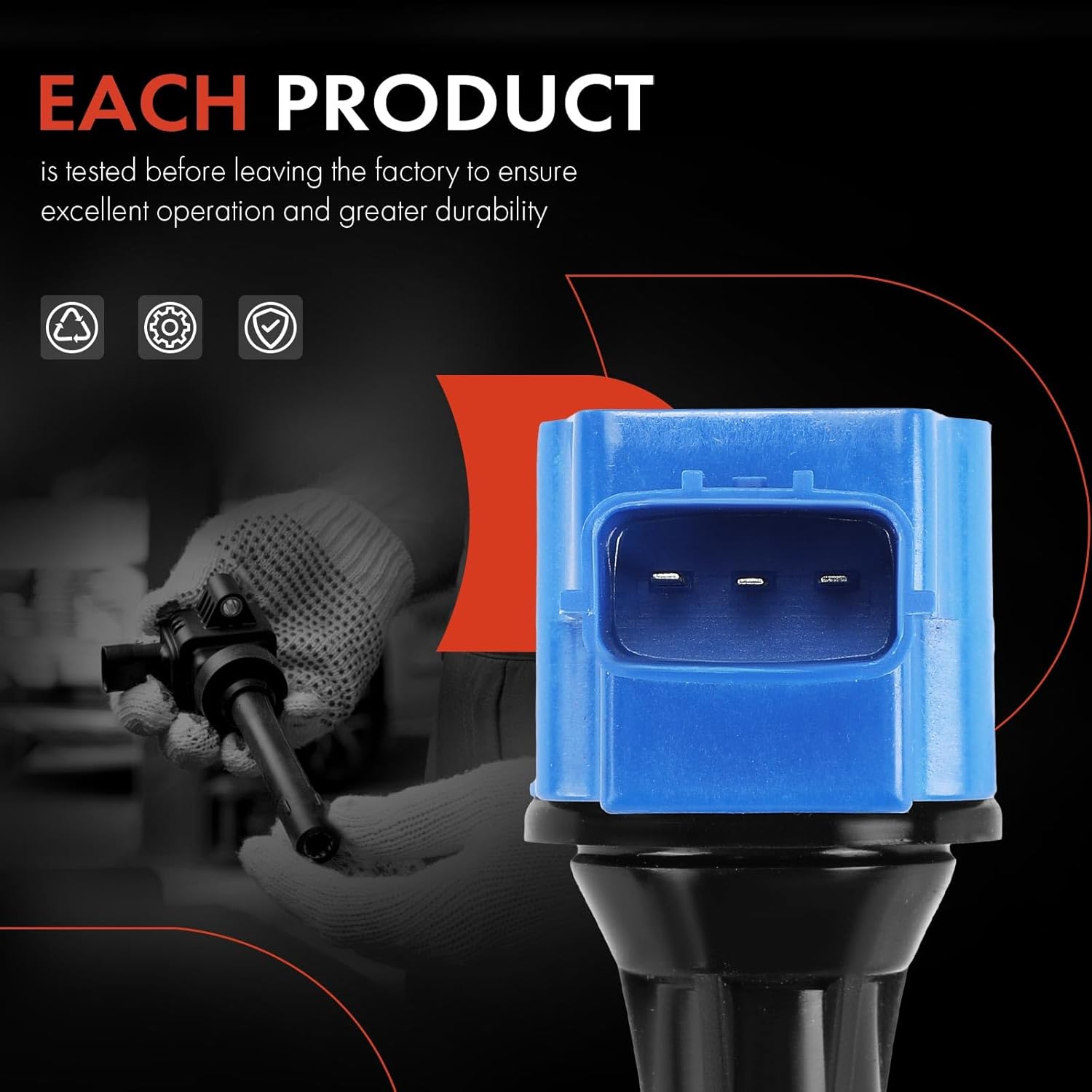 A-Premium (Blue) Engine Ignition Coil Pack Compatible with Nissan Altima 2002-2006 2.5L, Sentra 2002-2006 2.5L, X-Trail 2005-2006, 4-PC Set, Replace# 224338H315, 224488H300