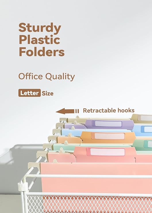 SortRax Hanging File Folders, 4 Expansion for Bulky Files, Letter, Pastel