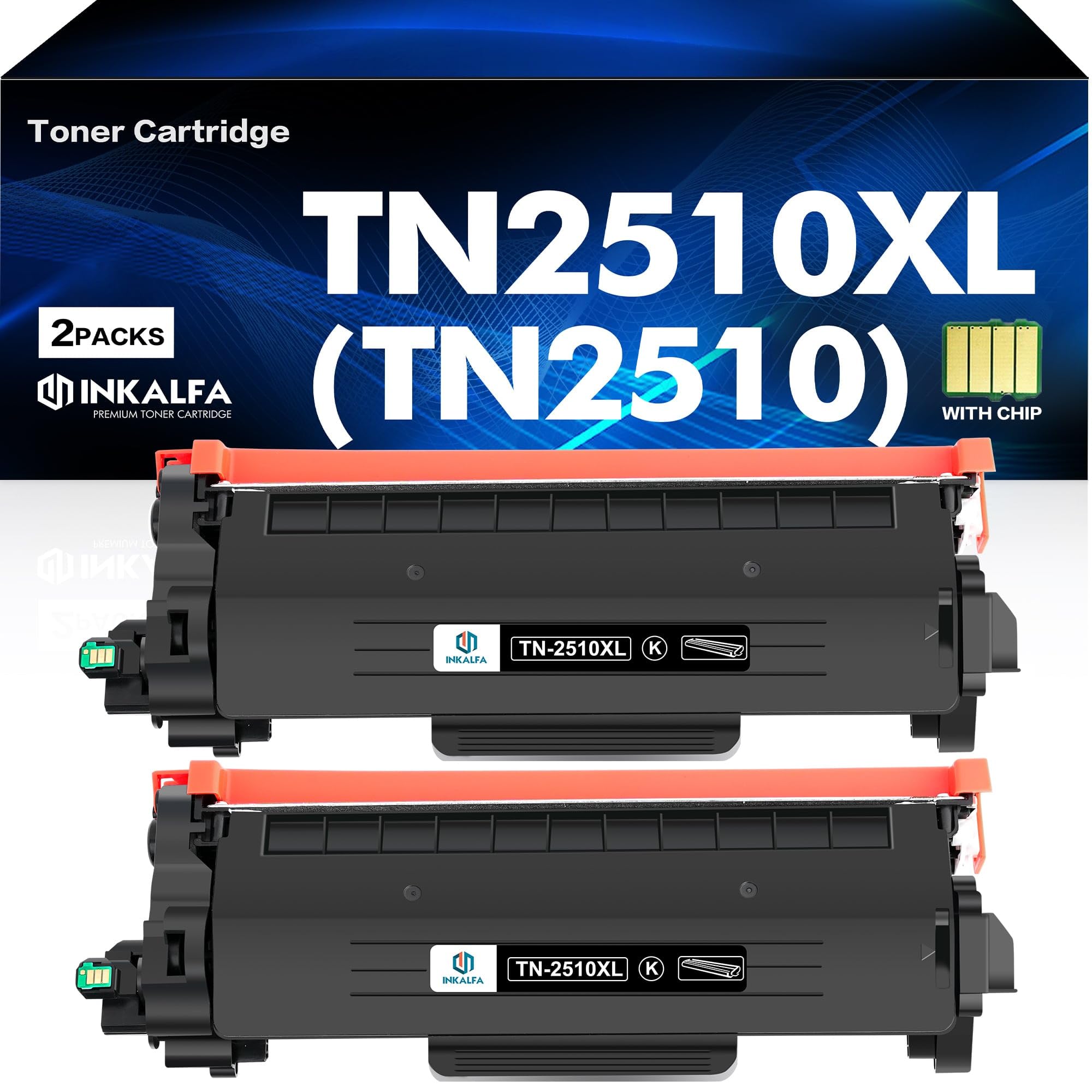 TN2510XL TN2510 Toner Mit Chip Kompatibel für Brother TN-2510XL TN-2510 XL für HL-L2400DWE HL-L2400DW MFC-L2835DW DCP-L2620DW MFC-L2800DW DCP-L2627DW DCP-L2660DW TN 2510XL 2510 2 Schwarz