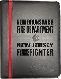 Compatible with New Brunswick New Jersey Fire Departments Firefighter Thin Red Line Firefighters Portfolio Padfolio Organizer Firefighter's Prayer Print Thin Red Line Maltese Cross Decal Pack of 1