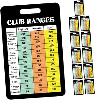 12sheet Golf Training Range Chart and Scorecards Golf Score Counters for Recording Portable for Training and Practice
