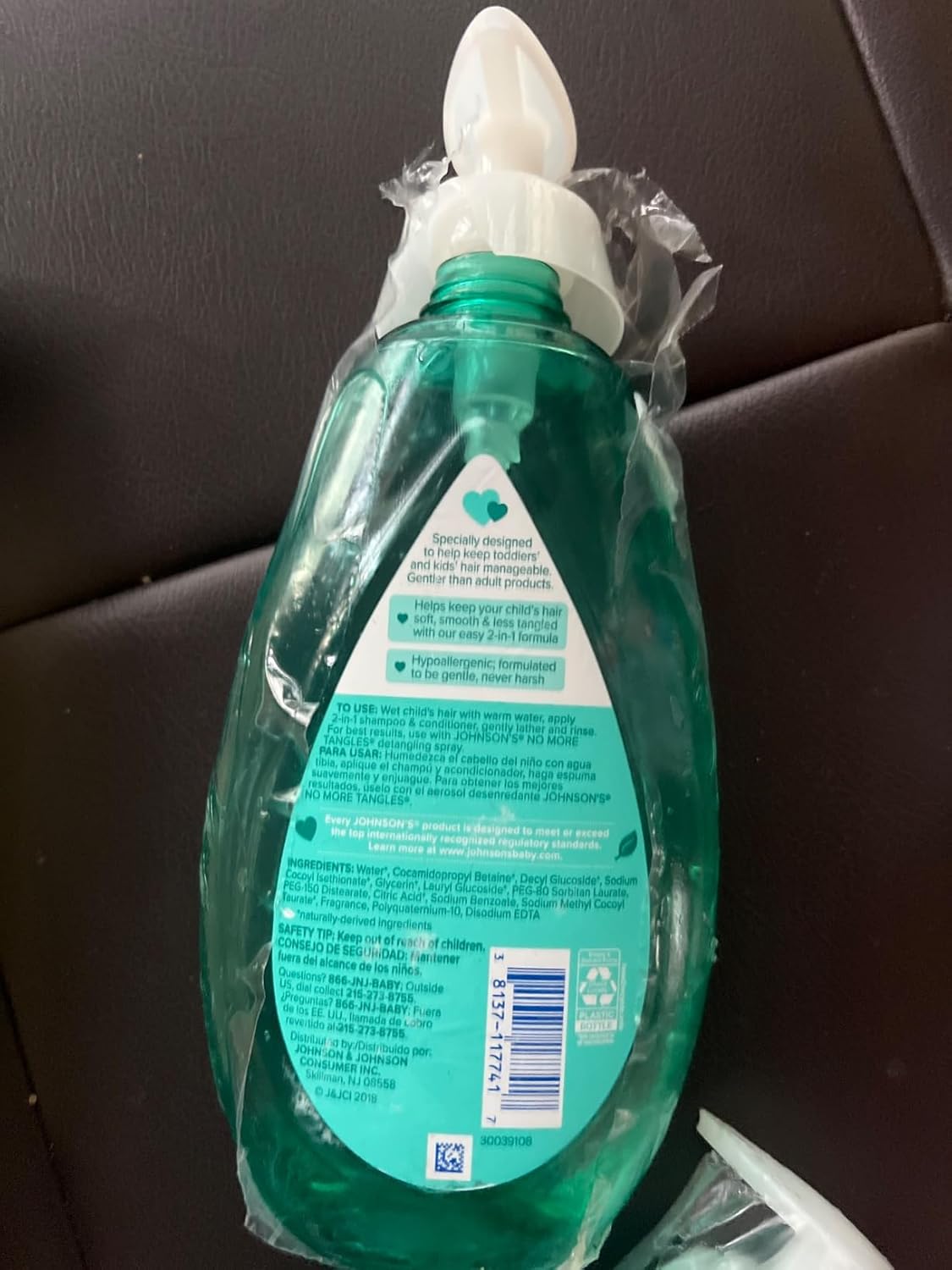 Kenvue Johnson's Kids No More Tangles 2-in-1 Detangling Shampoo & Conditioner for Kids & Toddlers, Gentle & No More Tears, Hypoallergenic & Free of Parabens, Sulfates & Dyes 20.3 fl. oz