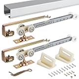 72 Inch Porcket Door Hardware Kits with Soft Close & Soft Open, Pocket Door Commercial Grade Hanger with 6ft Aluminum Track for New Building, No Door Included.