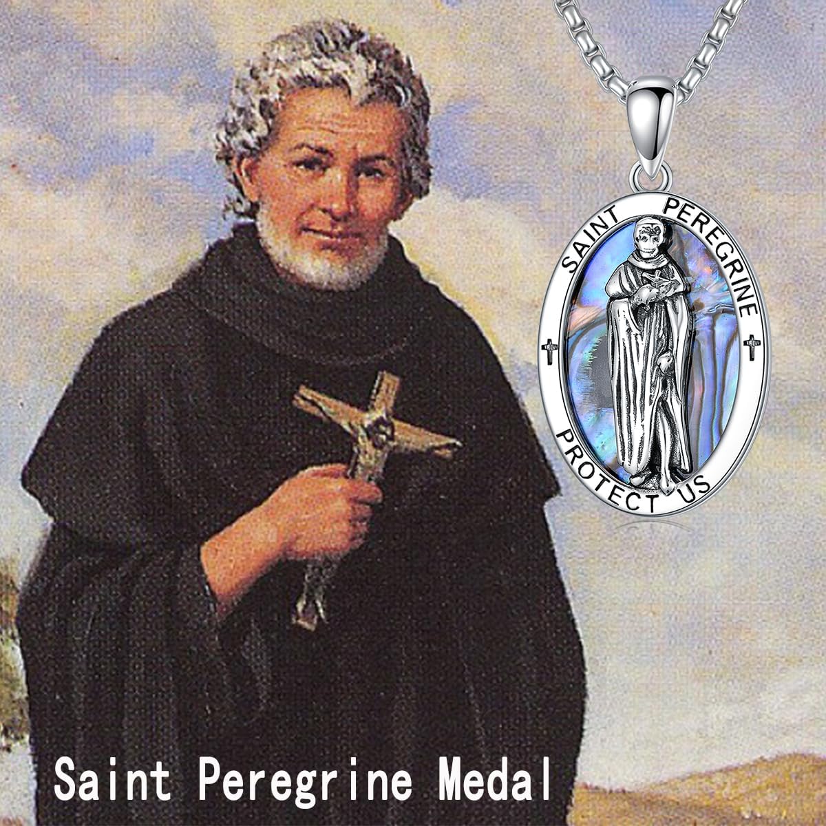 PROESS Saint Necklace 925 Sterling Silver St Michael/St Benedict/St Anthony/St Jude Medal Necklace Religious Medal Jewelry Gifts for Women Men with 22"+2"/18"+2" Chain - Image 5