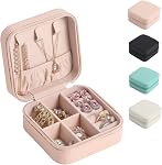 SYCARON Petite boîte à bijoux, organisateur de bijoux de voyage tendance Mini Bijoux Case Storage pour femmes Cadeaux d'anniversaire Boucles d'oreilles Bracelets Collier Accessoires, Rose
