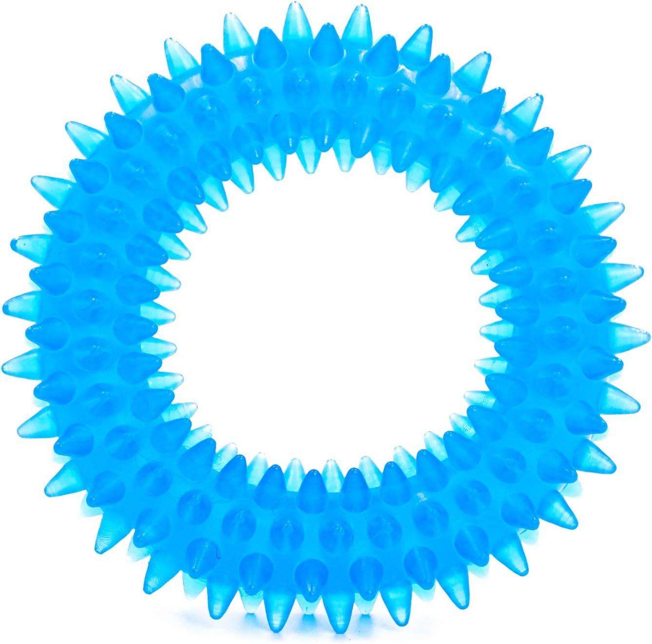 PET IN A BAG Dog Toothbrush Chew Toy for Small and Medium Dogs - Non-Toxic Teeth Cleaning Dog Tartar Remover - Baby Blue Rubber Ring for…