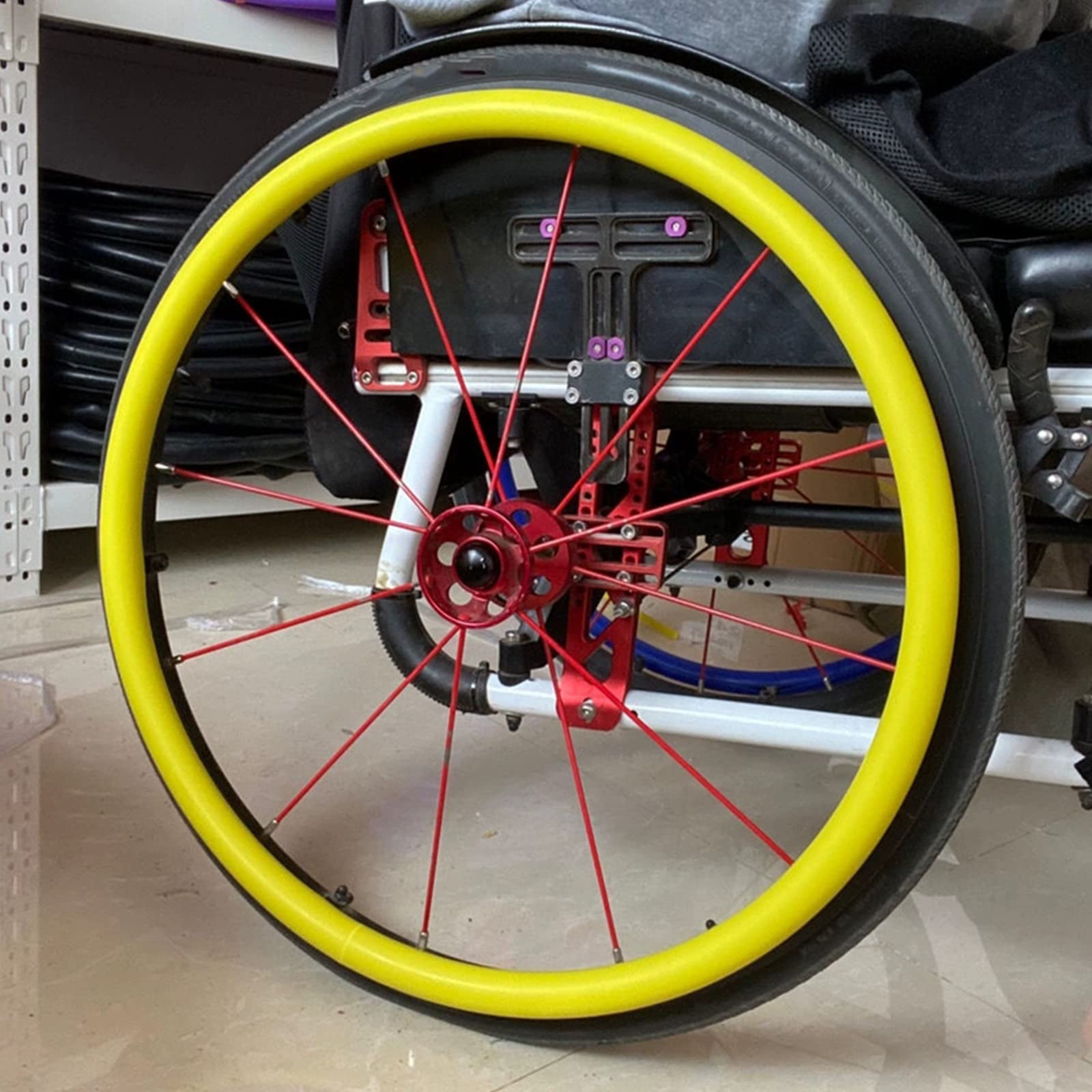Rollstuhl-Schubfelgenabdeckungen, 24-Zoll-Hinterrad-Sportrollstuhl-Schutzhülle, rutschfeste Silikon-Handschiebeabdeckung, verbessern Griffigkeit und Traktion, Rollstuhlzubehör für Erwachsene, 1 Paar