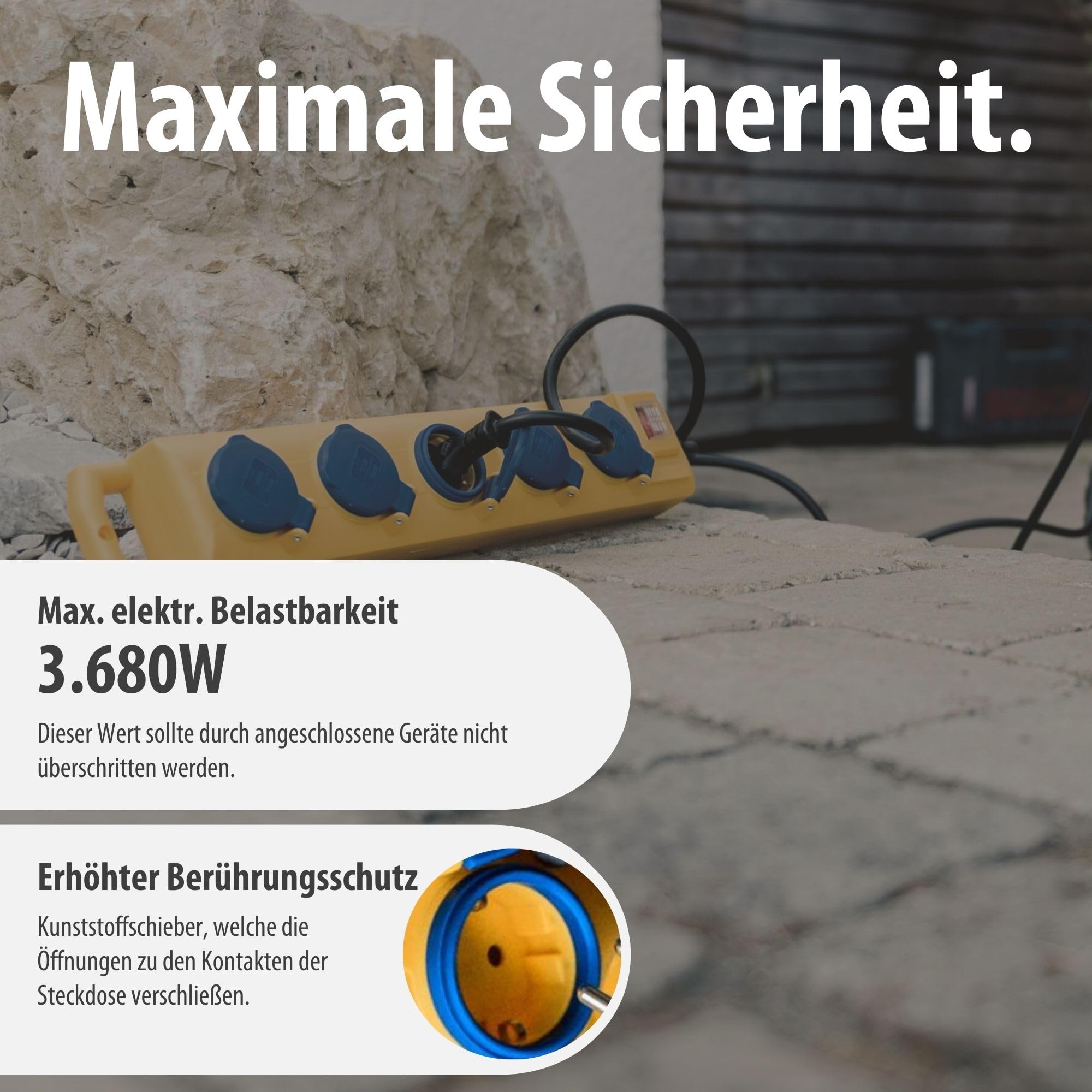 Brennenstuhl Super-Solid SL 554 DE FI Steckdosenverteiler 5-Fach Outdoor 5m