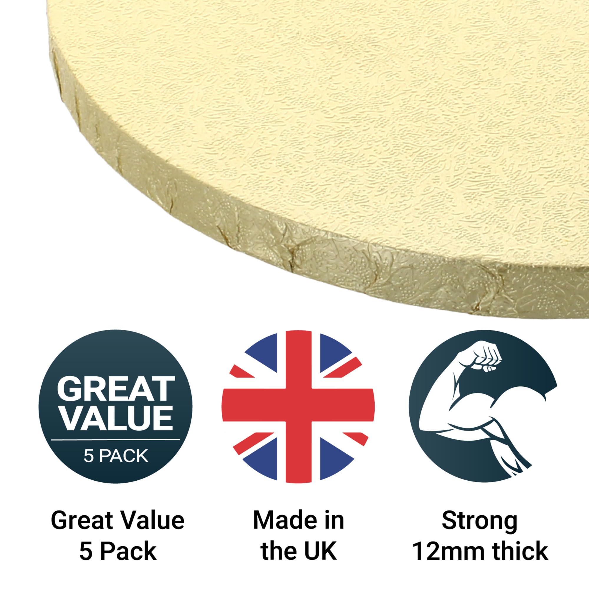 Satinara Cake Boards, Gold, 8” - Image 4