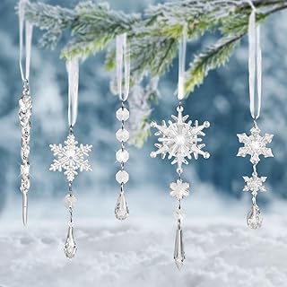 クリスマスツリー 飾り オーナメント クリスタル 雪の結晶 氷柱 つらら クリスマス用ドロップオーナメント ドロップ飾り吊り下げ 店舗装飾/新年/クリスマスパーティー/クリスマスツリーなど装飾用 18本セット