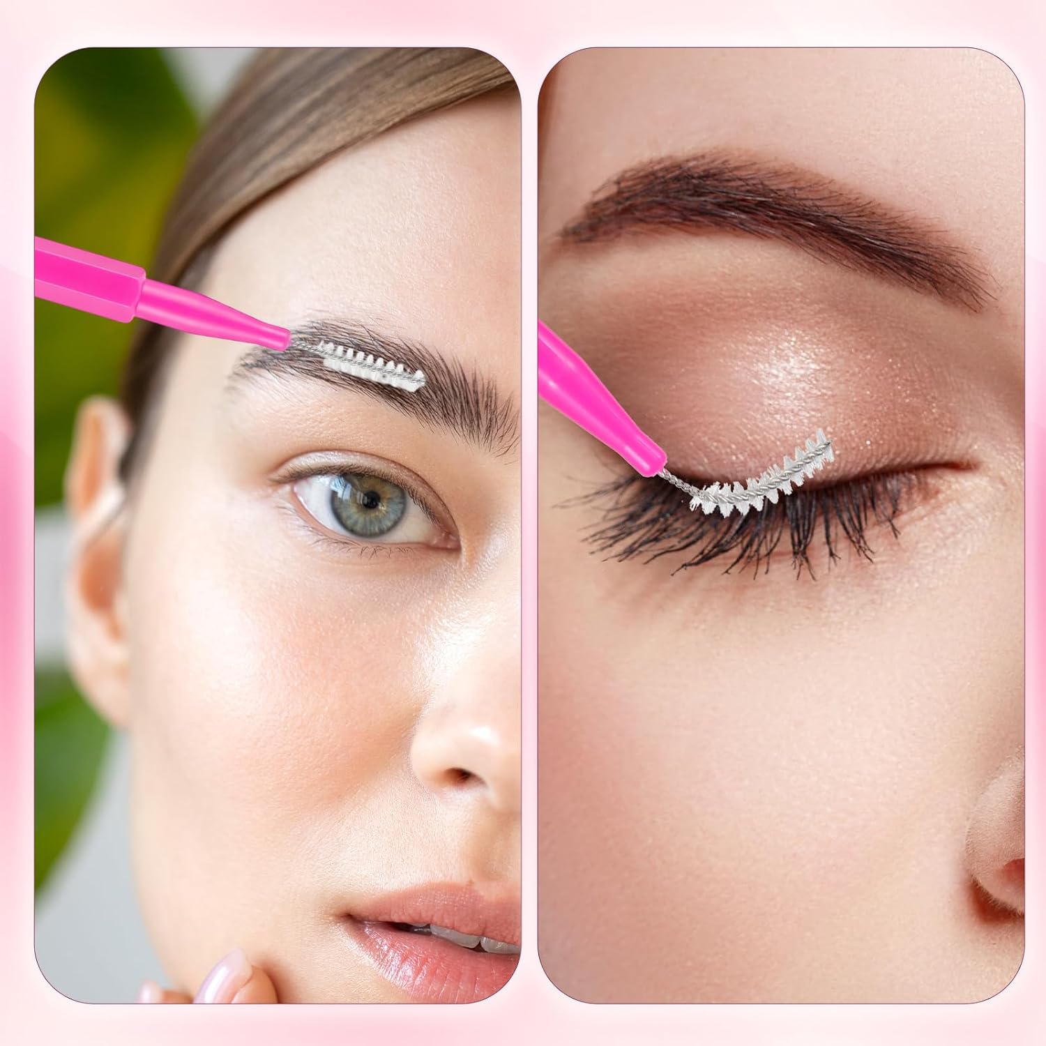 120 Pcs Micro Eyebrow Brush, Professional Brow Lamination Brush Micro Lash Brushes with Cap Mini Brow Spoolies for Eyebrows Eyelash Extensions Lash Lift Tools