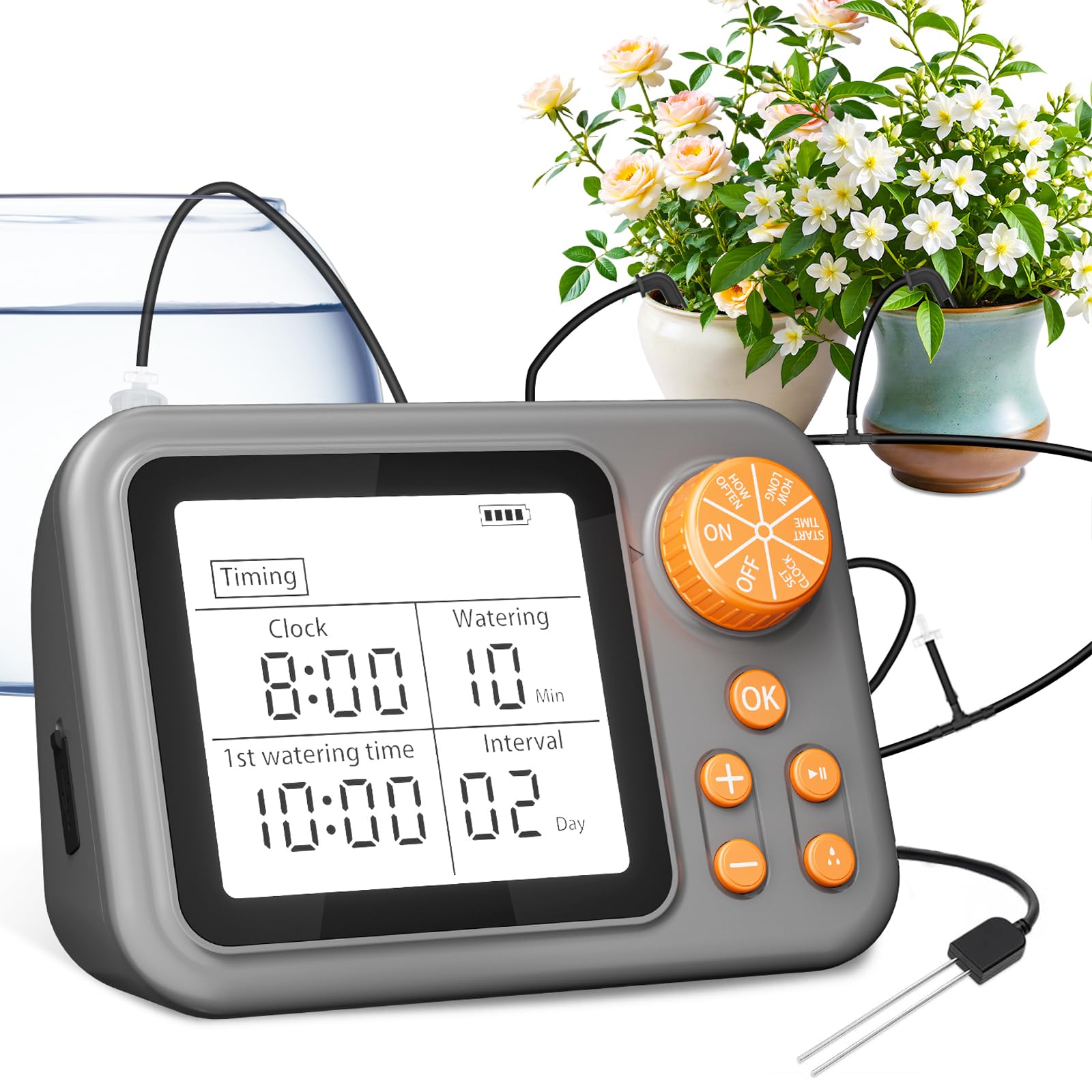 WIOONI Automatisches Bewässerungssystem für Zimmerpflanzen Indoor, Intelligentes Tropfsystem mit Wassertimer & Feuchtigkeitssensor, Komplettset für 15 Topfpflanzen für Balkon, Gewächshaus -1
