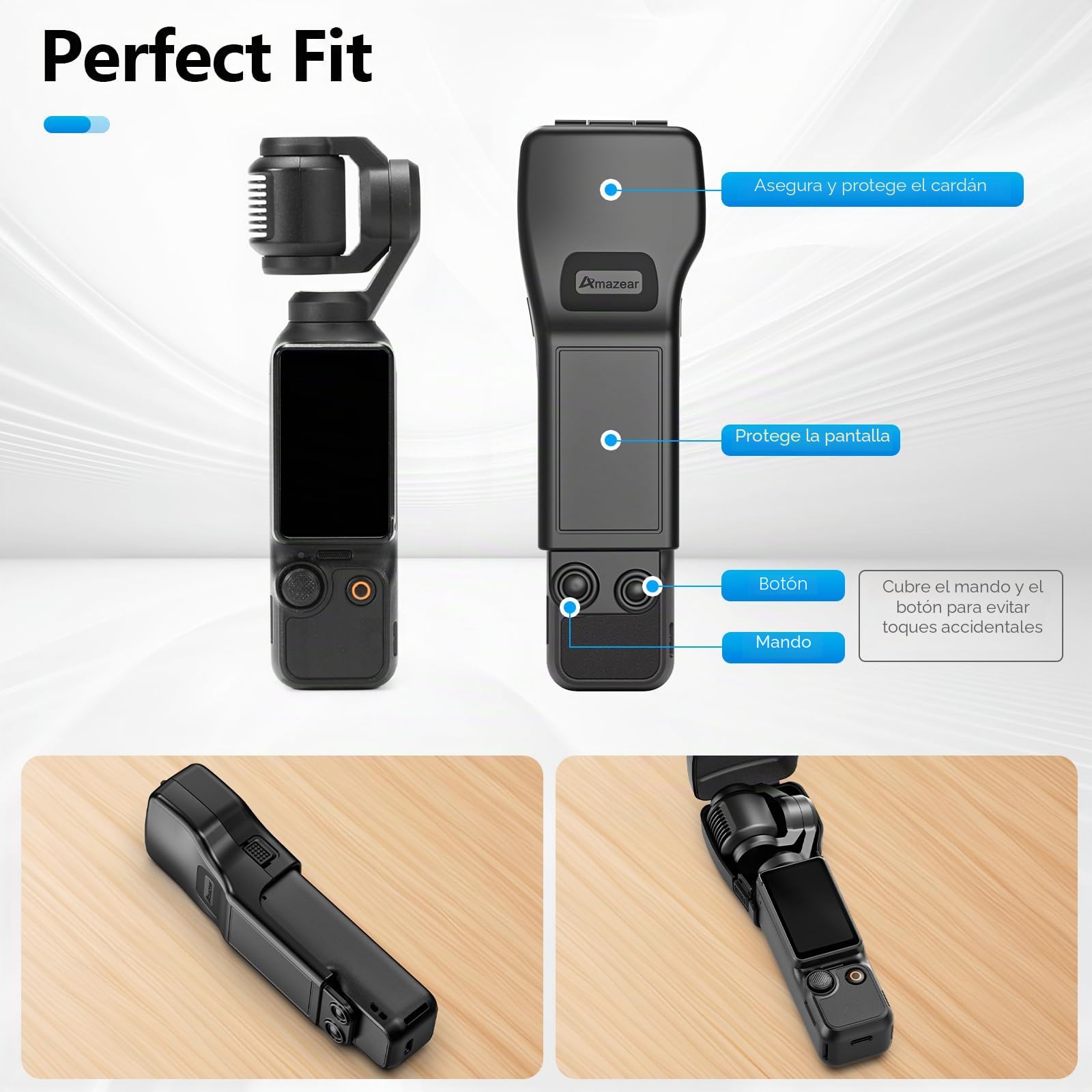 AMAZEAR Soporte de montaje magnético y cubierta protectora de lente de cardán para DJI Osmo Pocket 3, accesorios mejorados Pocket3, soporte magnético superfuerte con ventosa