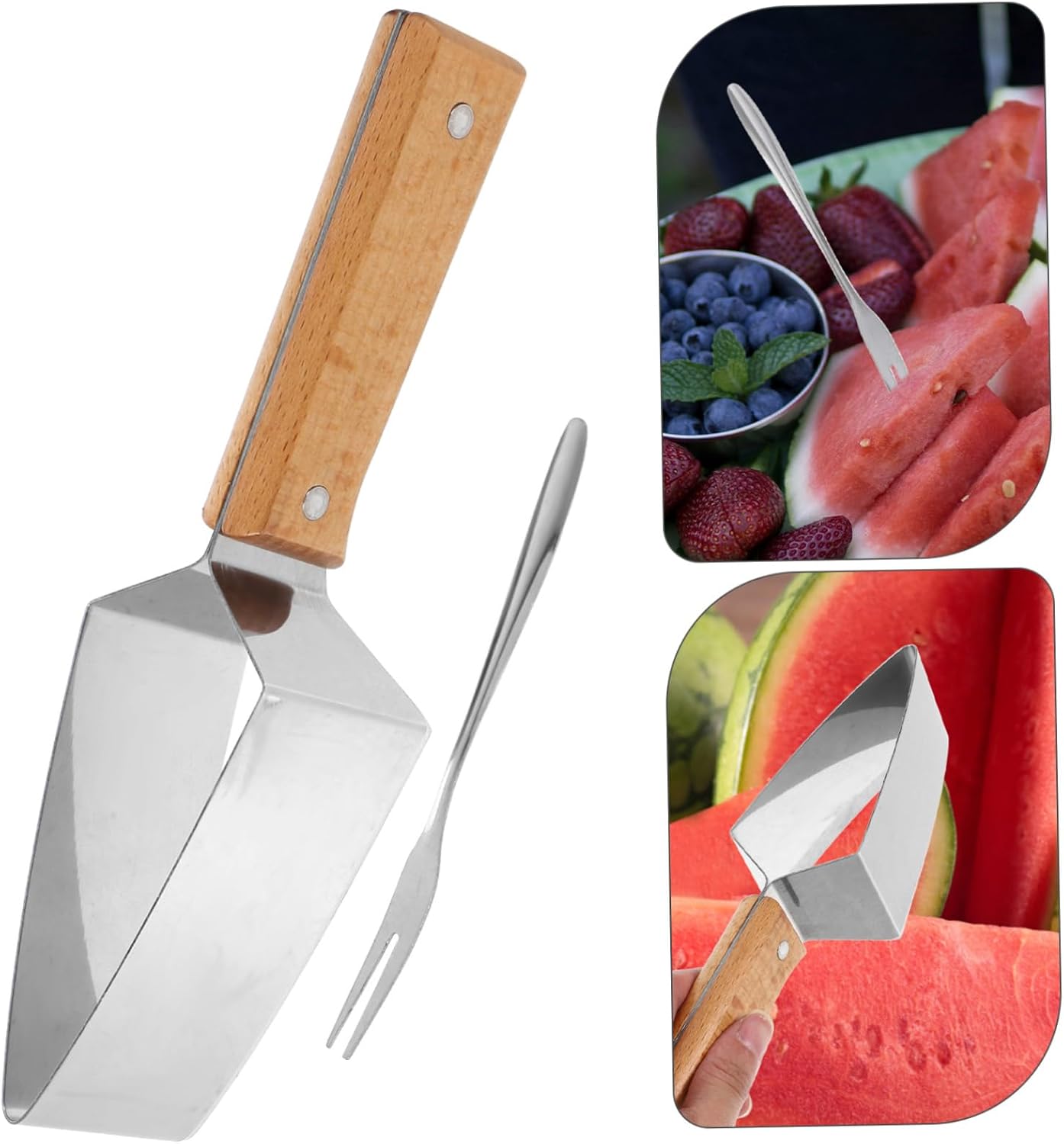 Watermelon Cube Cutter Stainless Steel Fruit Slicer with Fork