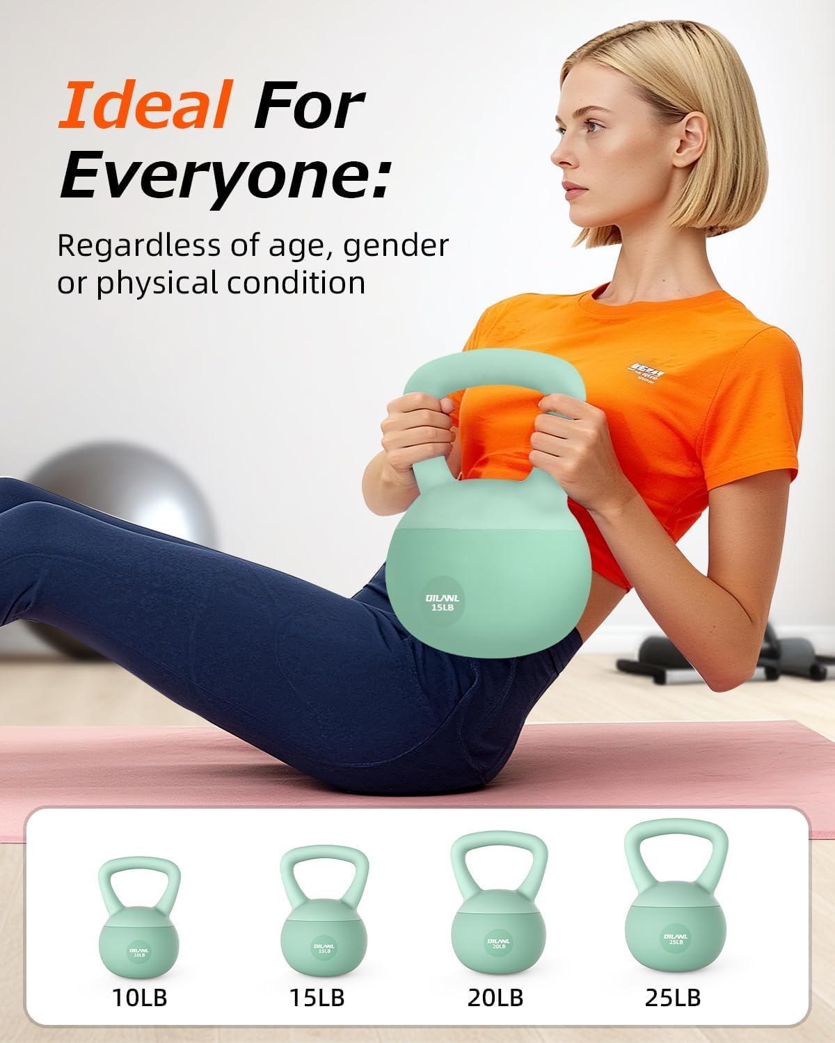 Soft Kettlebell, Safe Strength Training Kettle bell, Cushioned Impact-Resistant Base and Anti-Slip Grip Weight, Kettlebells Set for Home Workouts and Men/Women/Beginners,With Non-slip Gloves