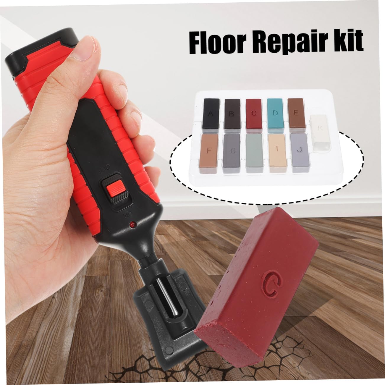 Kit Riparazione Parquet e Laminato in Cera per Graffi | Uso Domestico per Superfici Varie, Accessori Riscaldatore, Portatile e Resistente All'usura