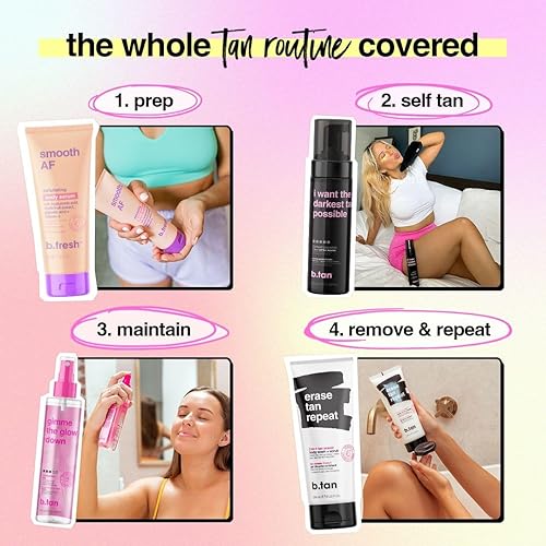 Miniatura 136 de B.TAN - Autobronceador, 1 hora de bronceado oscuro sin sol, producto libre de crueldad, 6.7 fl. oz