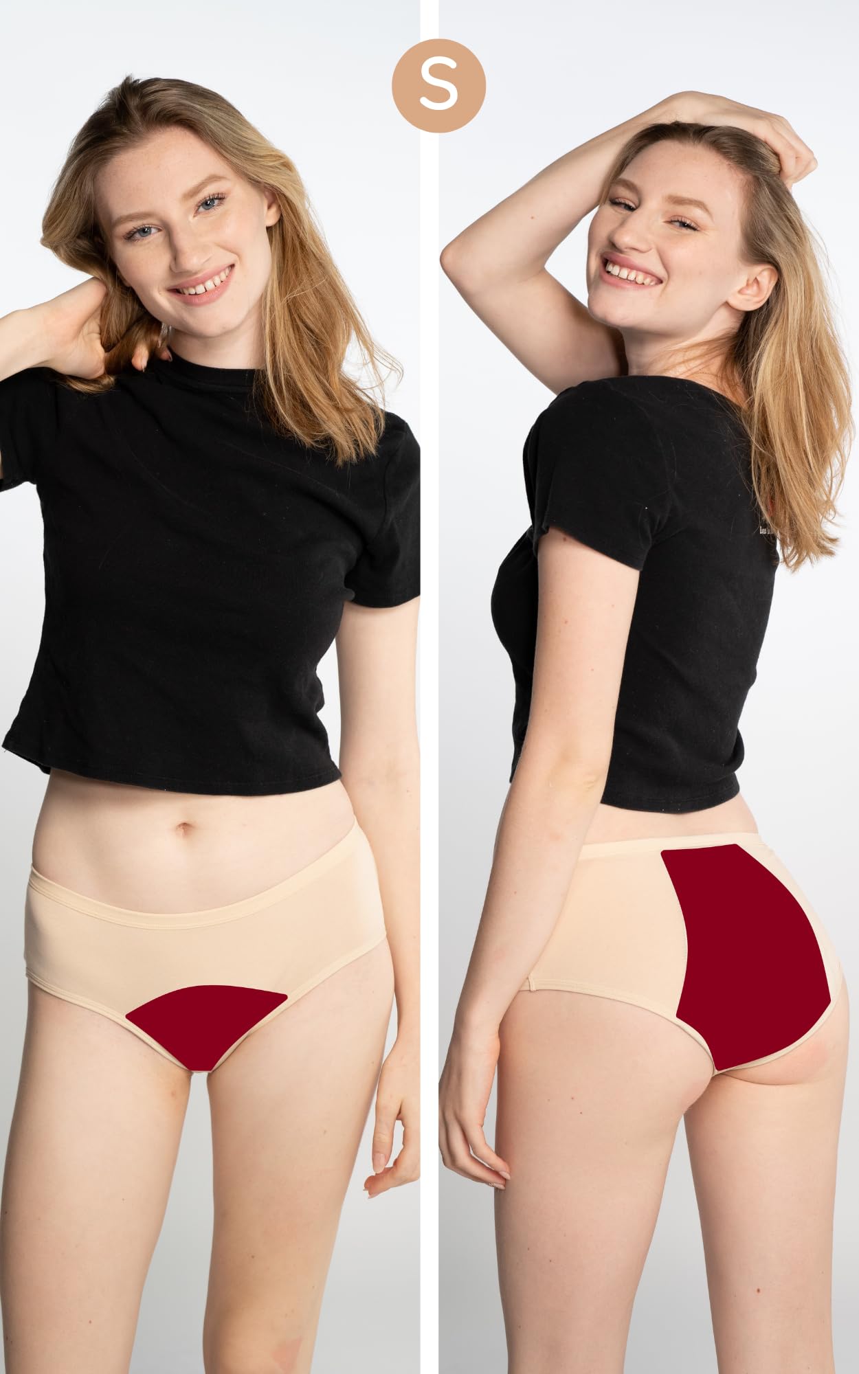 NoBlood - Periodenunterwäsche Starke Blutung XXS-6XL Bequeme Baumwolle | Menstruationshöschen Waschbar | Ideal für die ersten Perioden