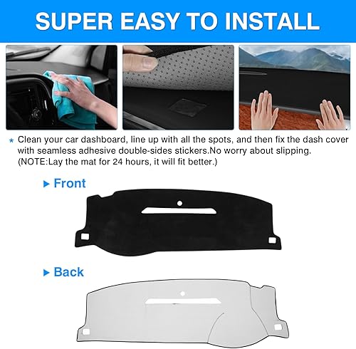 Vista 5 de Autorder Cubierta de Alfombrilla del Tablero para Chevy Silverado Sierra 2007-2013, Chevy Tahoe Suburban Denali Avalanche y GMC Yukon/XL 2007-2014