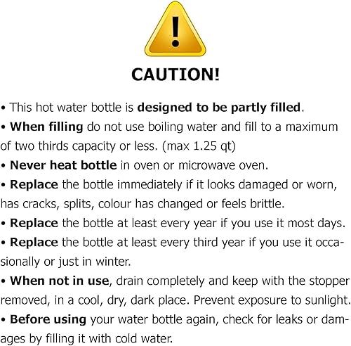 Miniatura 8 de SteadMax Botella de agua caliente de goma, reutilizable y sin BPA, bolsa calentadora para compresas de calor, calentador de cama y calentadores de