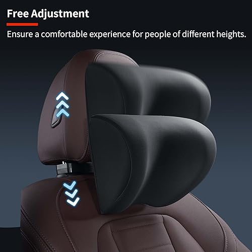 Miniatura 5 de SSMLCNE Almohada ergonómica ajustable para el cuello del coche, mecánicamente fijada con espuma viscoelástica para respaldo del asiento del conductor