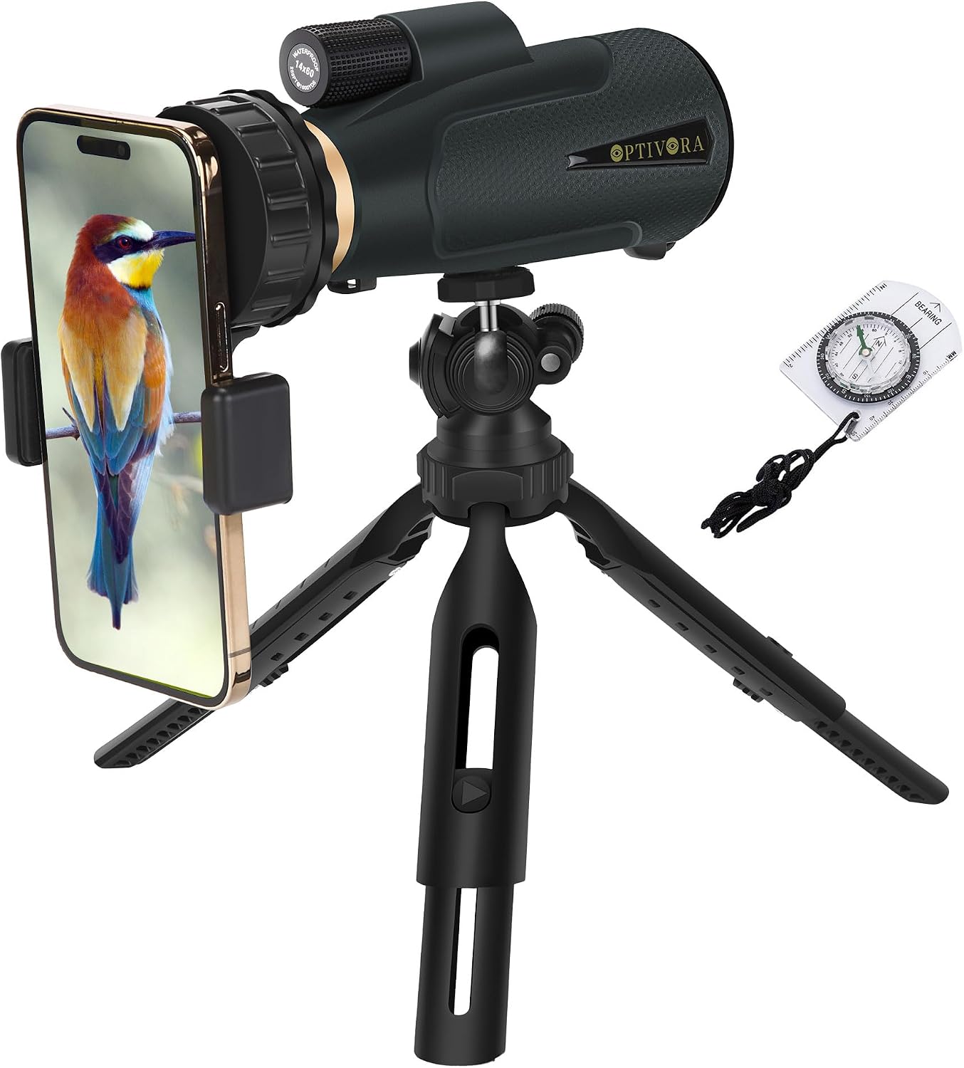 Monoculars for Adults High Powered,14x60 Monoscope for Adults High Powered,Monocular Telescope with Smartphone Adapter and Tripod Mount,Monoscope Suitable Birdwatching Concert, etc.