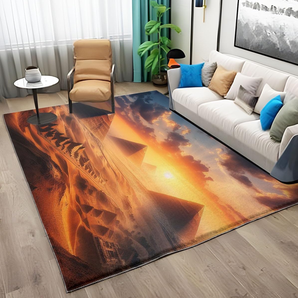 Generic Washable Area Rug 2x3ft Soft Living Room Rugs Animal Bear Snow Scene Rug Carpet for Bedroom, Non Slip Low-Pile Distressed Rug for Bedroom Dining Room Entryway Dorm Kitchen