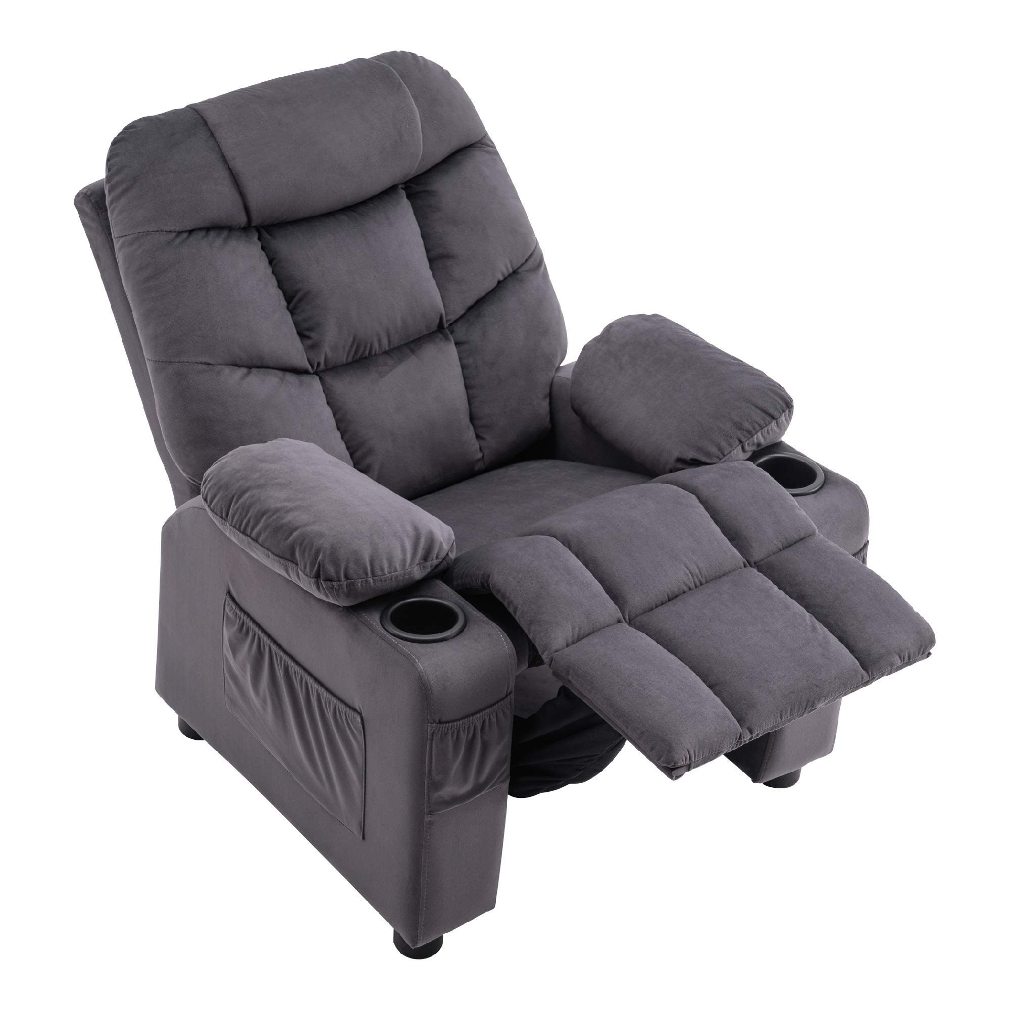 MCombo Kids Sillón juvenil y infantil con función reclinable 7355 (gris oscuro)