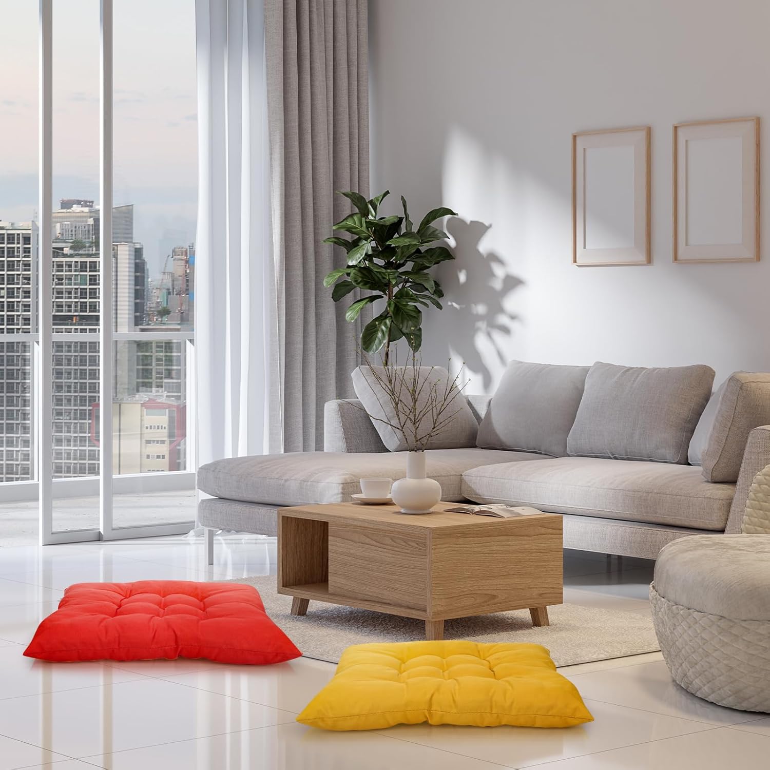 12 Pcs Meditation Floor Cushion Pillows Bulk, 15.7 Inch School Flexible Floor Pillow Cushions for Classroom Sitting Indoor Outdoor Living Room Yoga, 6 Colors