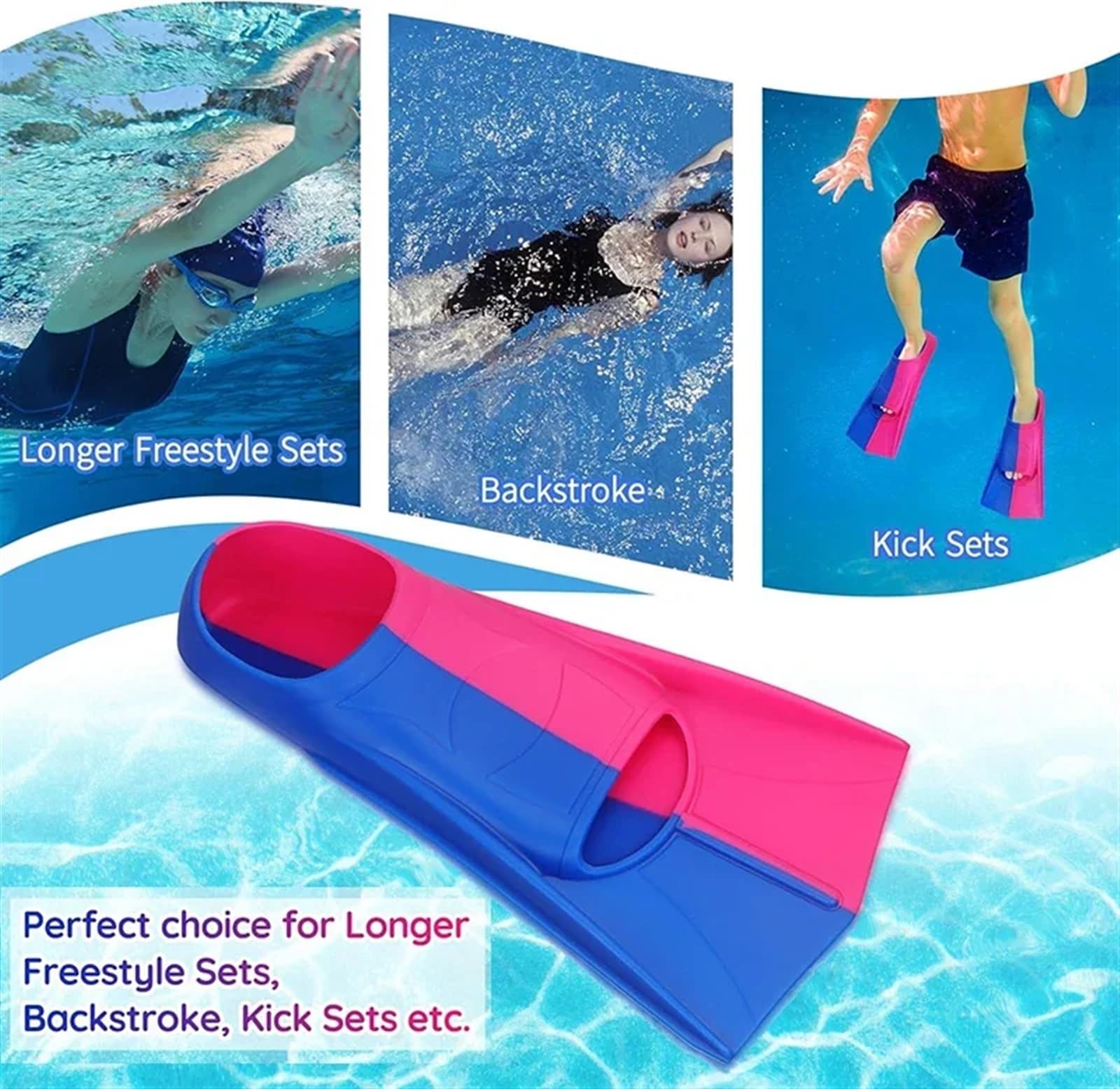 Pinne Snorkeling Pinne da Nuoto for Uomo e Donna, in Silicone, Corte, for Adulti e Bambini, Leggere, for l'allenamento subacqueo
