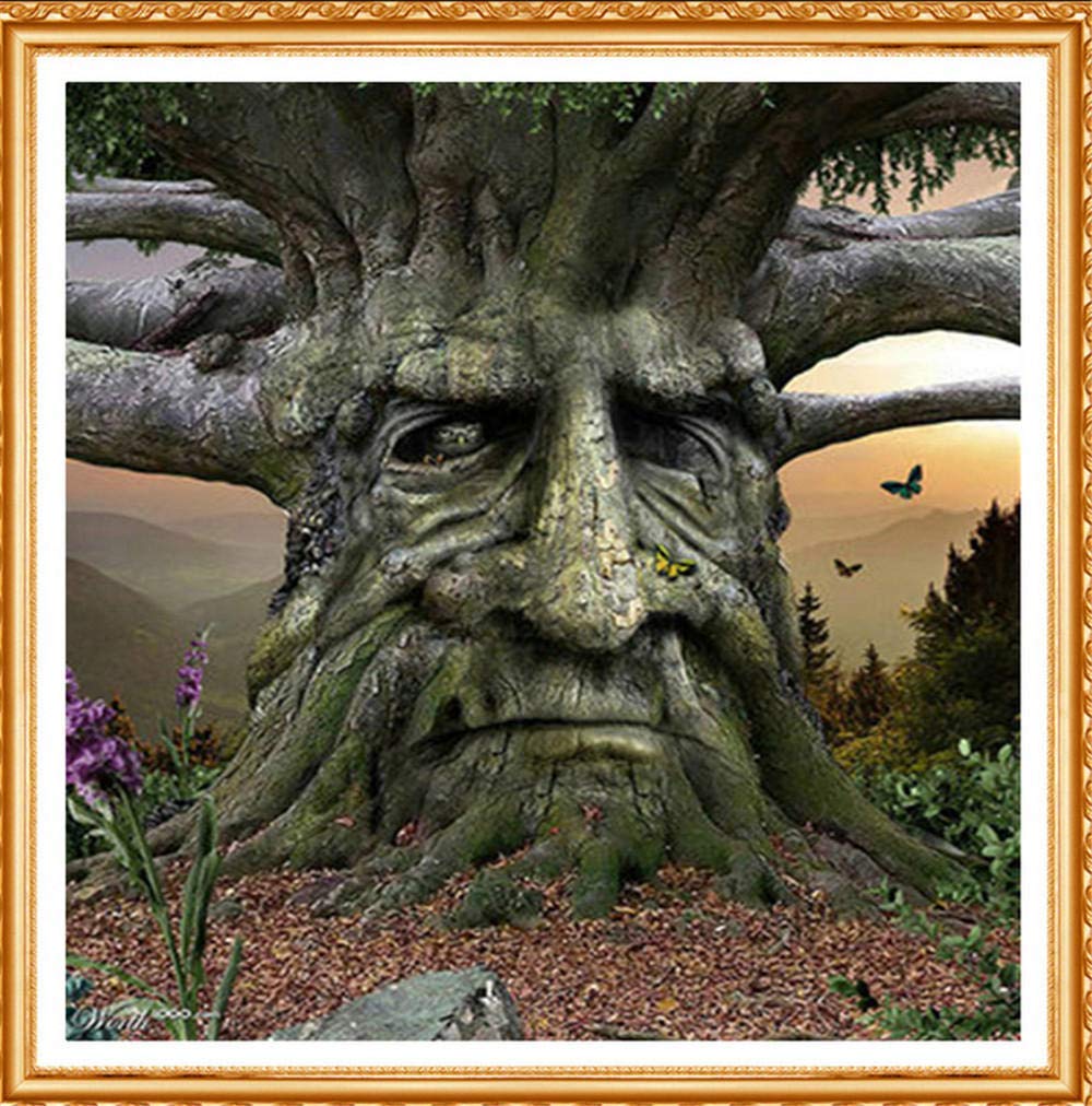 Wall art 100% Full 5D DIY Daimond Painting Big Tree Uncle 3D Diamond Painting Square Rhinestones Diamond Embroidery Decor Diamond Gifts 40x40cm